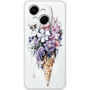 Чохол зі стразами Tecno Spark Go 1 Ice Cream Flowers