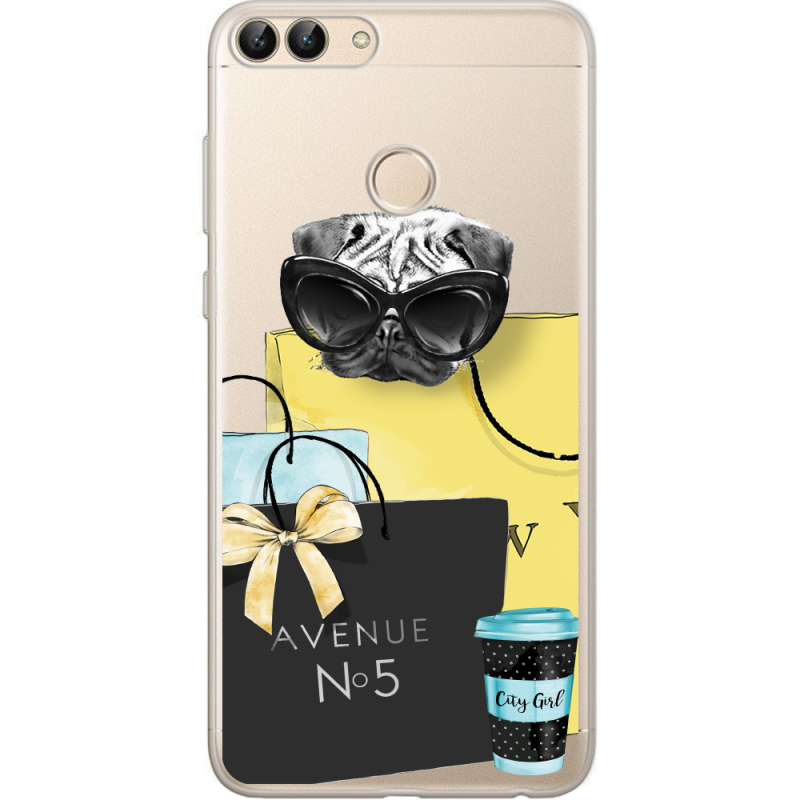 Прозрачный чехол Uprint Huawei P Smart Fashion Pug