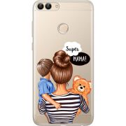 Прозрачный чехол Uprint Huawei P Smart Super Mama and Son