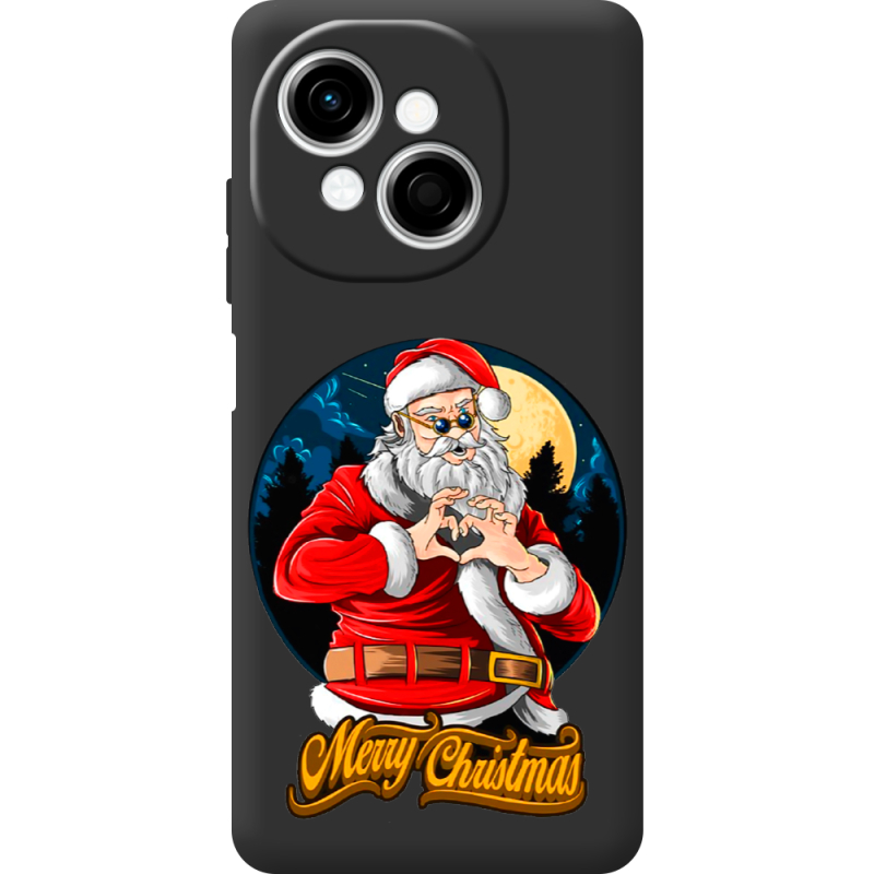 Чорний чохол BoxFace Tecno Spark Go 1 Cool Santa