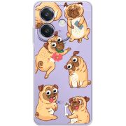 Прозорий чохол BoxFace OPPO A3x с 3D-глазками Pug