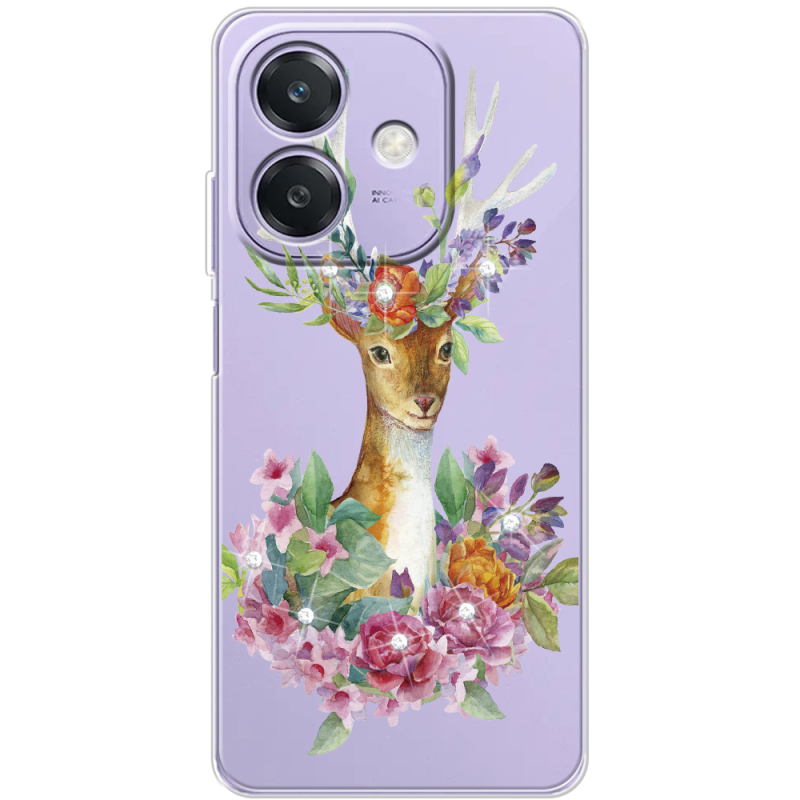 Чохол зі стразами OPPO A3x Deer with flowers