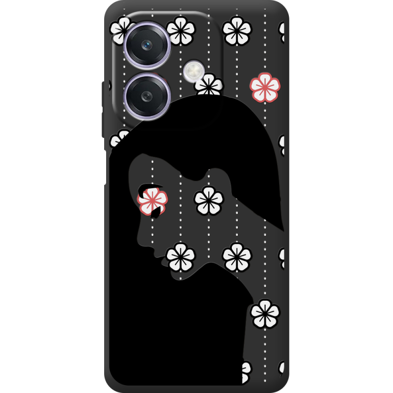 Чорний чохол BoxFace Oppo A3x Flower Hair