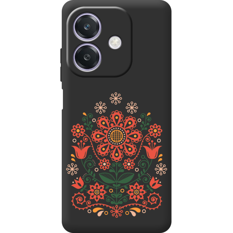 Чорний чохол BoxFace Oppo A3x Ukrainian Ornament