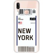 Прозрачный чехол Uprint Huawei P20 Lite Ticket New York