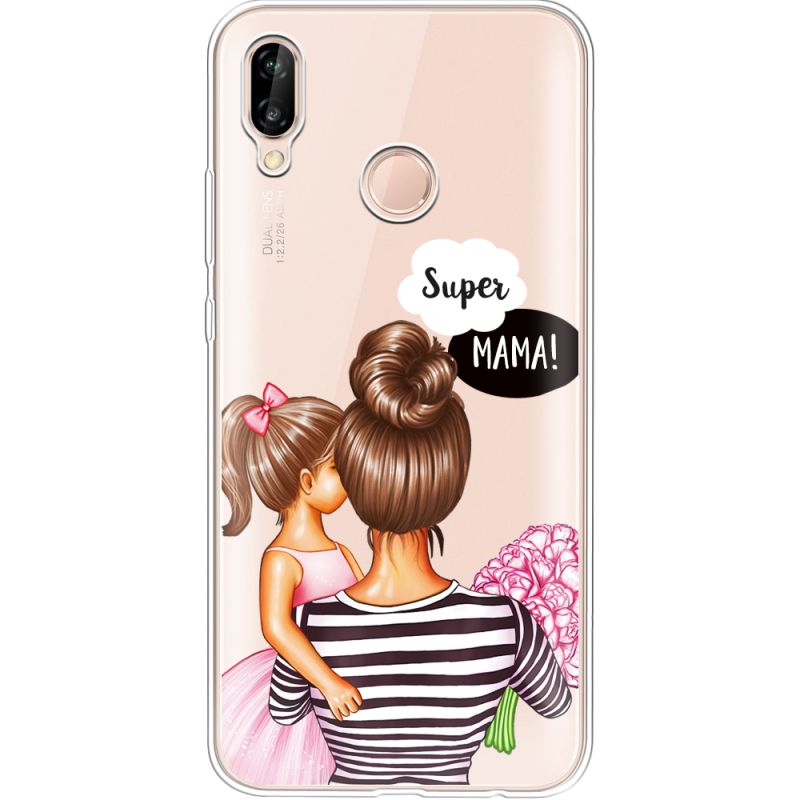 Прозрачный чехол Uprint Huawei P20 Lite Super Mama and Daughter