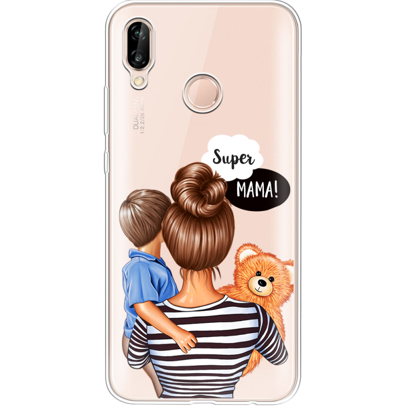 Прозрачный чехол Uprint Huawei P20 Lite Super Mama and Son