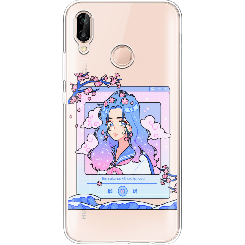 Прозрачный чехол Uprint Huawei P20 Lite The Sakuras Will Cry For You