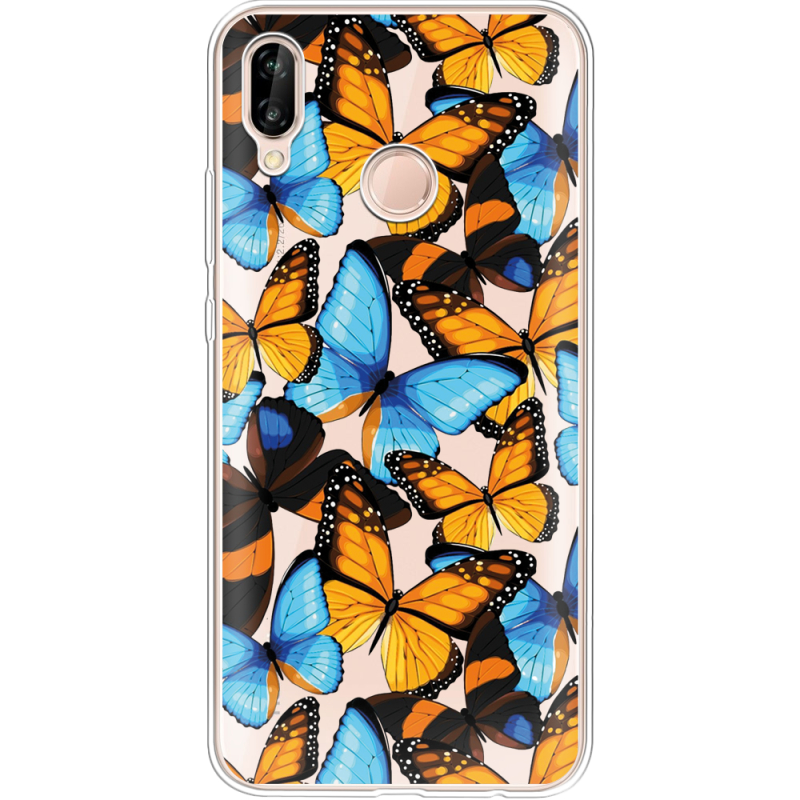 Прозрачный чехол Uprint Huawei P20 Lite Butterfly Morpho