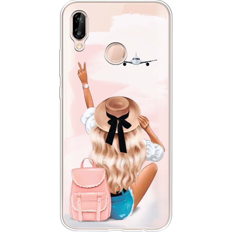 Прозрачный чехол Uprint Huawei P20 Lite Travel Girl