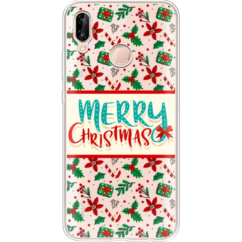 Прозрачный чехол Uprint Huawei P20 Lite Vintage Christmas Pattern