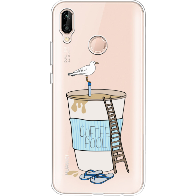 Прозрачный чехол Uprint Huawei P20 Lite Segull in Cofee Pool