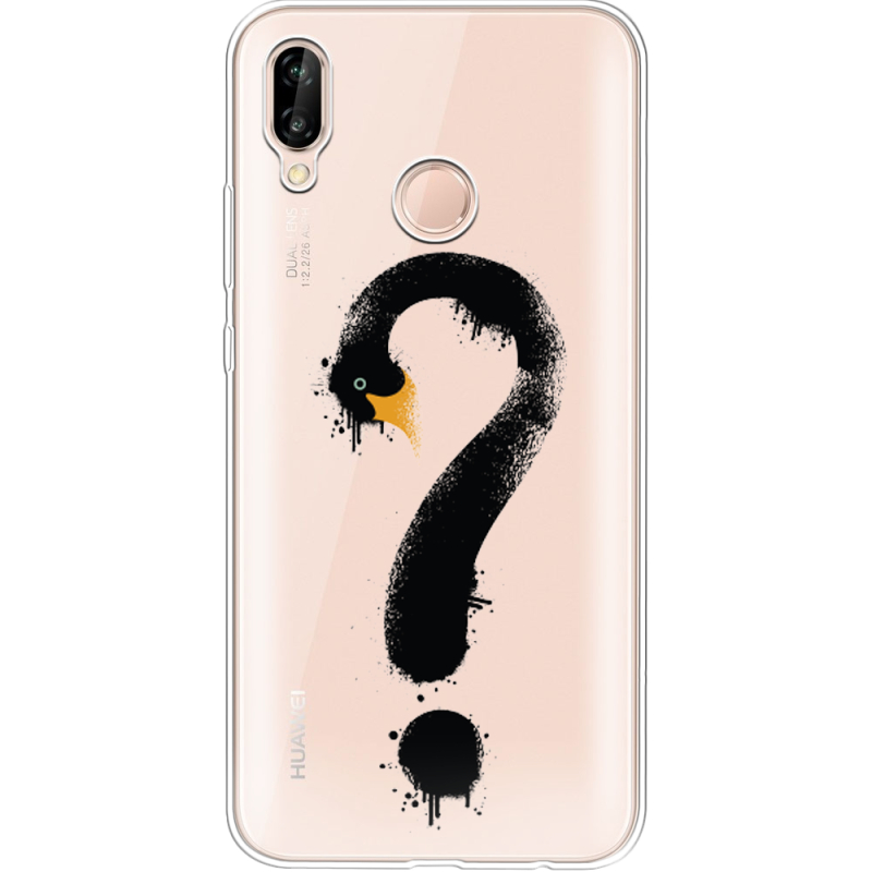 Прозрачный чехол Uprint Huawei P20 Lite Swan question