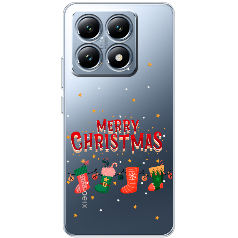 Прозорий чохол BoxFace Xiaomi 14T Pro Merry Christmas