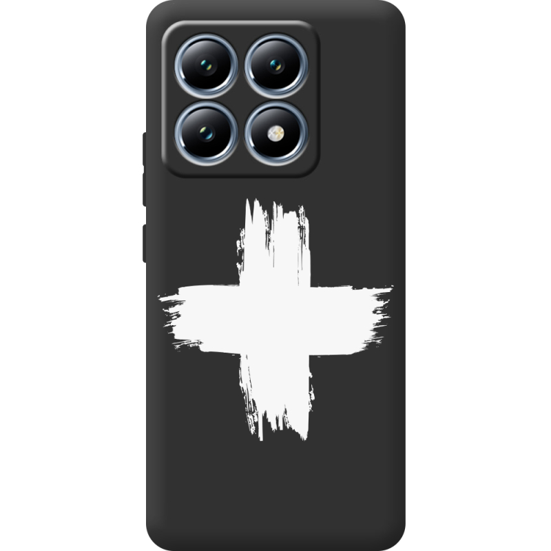 Чорний чохол BoxFace Xiaomi 14T Pro Білий хрест ЗСУ
