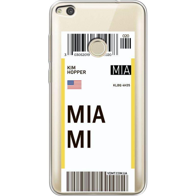 Прозрачный чехол Uprint Huawei P8 Lite 2017 Ticket Miami