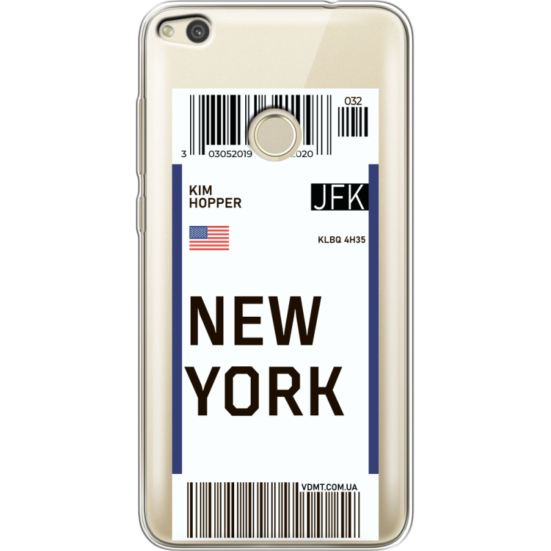 Прозрачный чехол Uprint Huawei P8 Lite 2017 Ticket New York