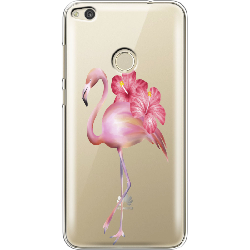 Прозрачный чехол Uprint Huawei P8 Lite 2017 Floral Flamingo