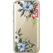 Прозрачный чехол Uprint Huawei P8 Lite 2017 Floral