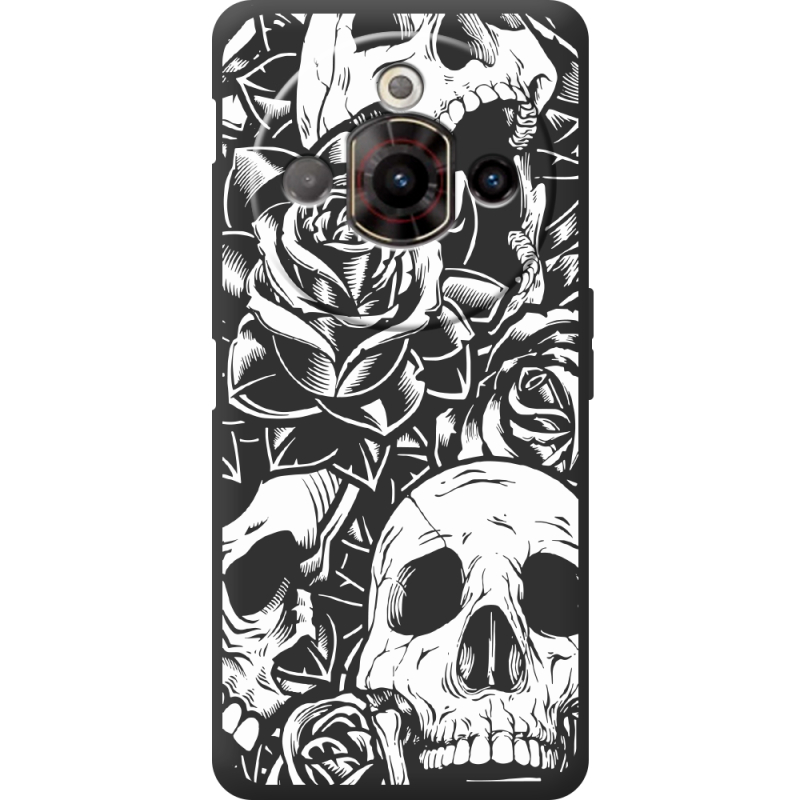 Чорний чохол BoxFace Nubia Focus Pro Skull and Roses