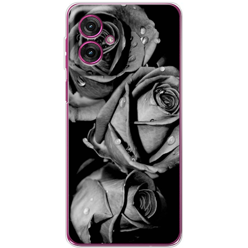 Чохол BoxFace Motorola G55 Black and White Roses