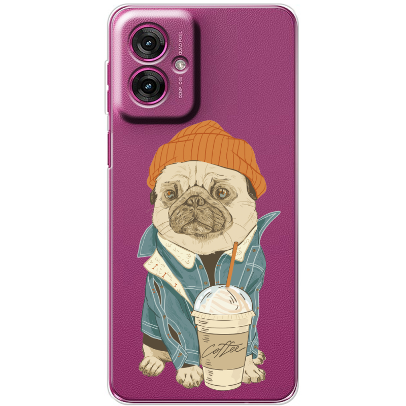 Прозорий чохол BoxFace Motorola G55 Dog Coffeeman