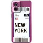 Прозорий чохол BoxFace Motorola G55 Ticket New York