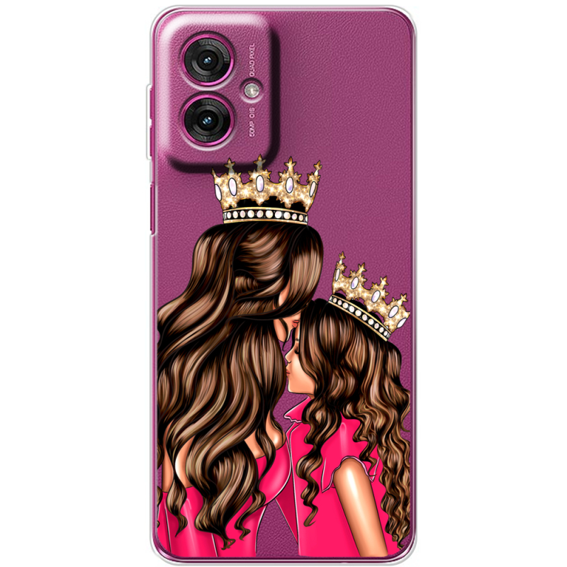 Прозорий чохол BoxFace Motorola G55 Queen and Princess