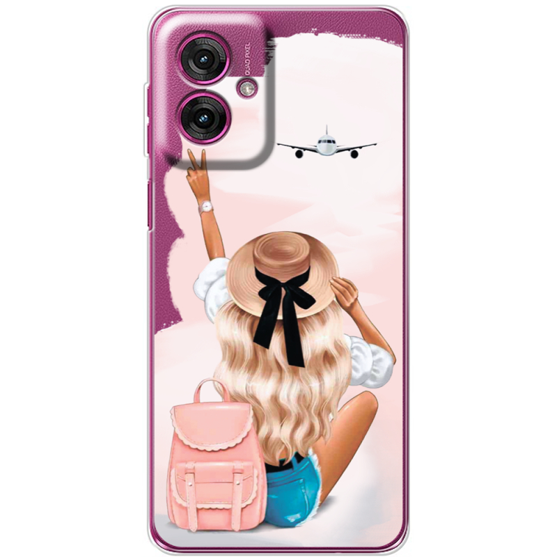 Прозорий чохол BoxFace Motorola G55 Travel Girl