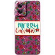 Прозорий чохол BoxFace Motorola G55 Vintage Christmas Pattern