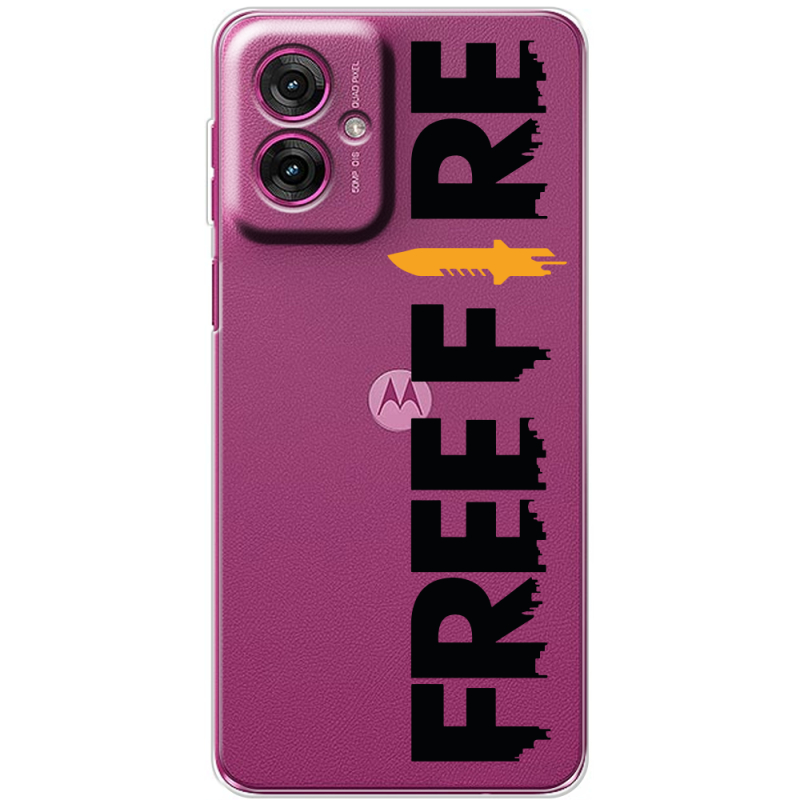 Прозорий чохол BoxFace Motorola G55 Free Fire Black Logo