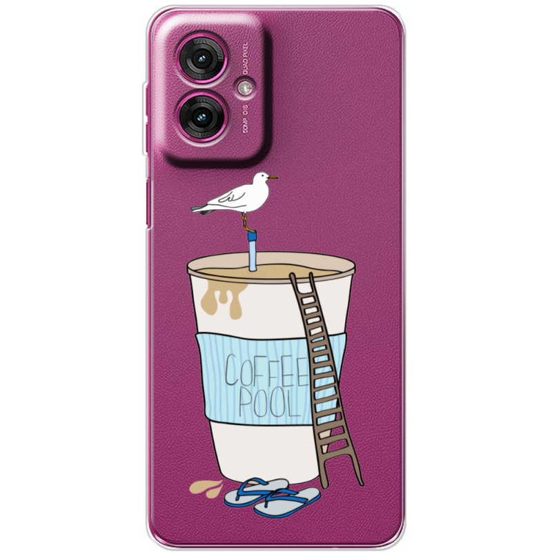 Прозорий чохол BoxFace Motorola G55 Segull in Cofee Pool