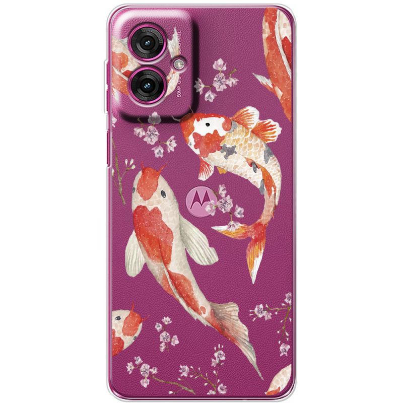 Прозорий чохол BoxFace Motorola G55 Japanese Koi Fish