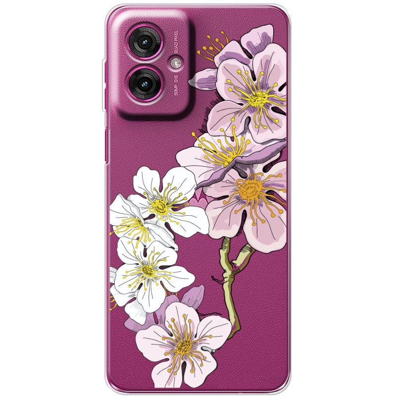 Прозорий чохол BoxFace Motorola G55 Cherry Blossom