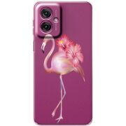 Прозорий чохол BoxFace Motorola G55 Floral Flamingo