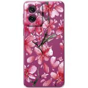 Прозорий чохол BoxFace Motorola G55 Pink Magnolia