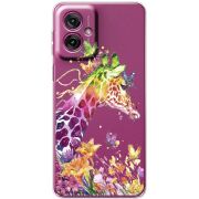 Прозорий чохол BoxFace Motorola G55 Colorful Giraffe