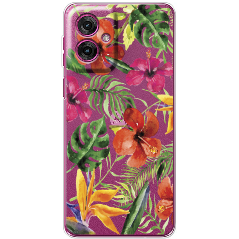 Прозорий чохол BoxFace Motorola G55 Tropical Flowers