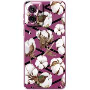 Прозорий чохол BoxFace Motorola G55 Cotton flowers