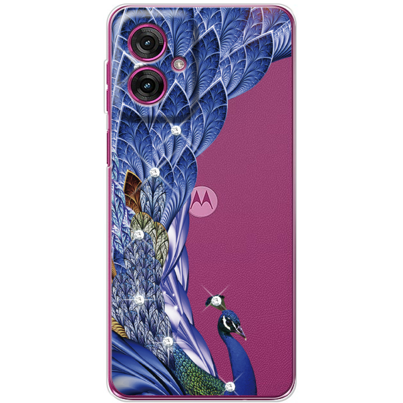 Чохол зі стразами Motorola G55 Peafowl