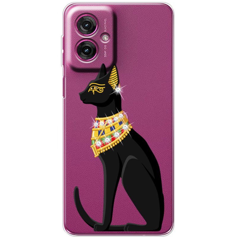 Чохол зі стразами Motorola G55 Egipet Cat