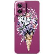 Чохол зі стразами Motorola G55 Ice Cream Flowers