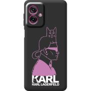 Чорний чохол BoxFace Motorola G55 Pink Karl