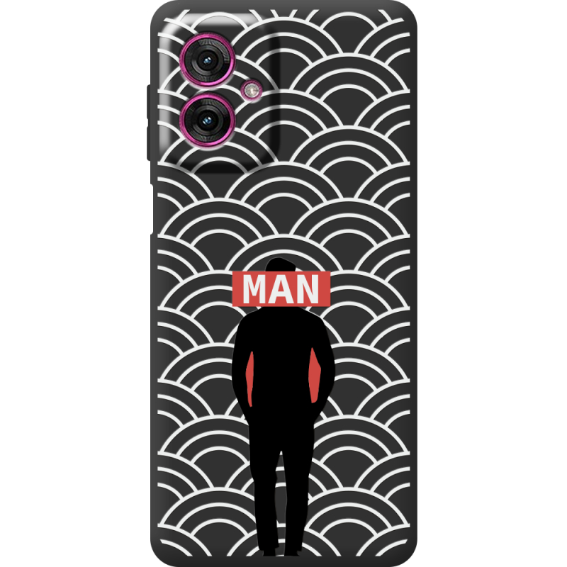 Чорний чохол BoxFace Motorola G55 Man Pattern