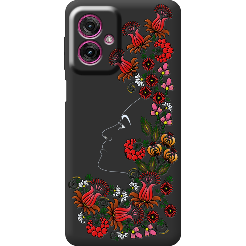 Чорний чохол BoxFace Motorola G55 3D Ukrainian Muse