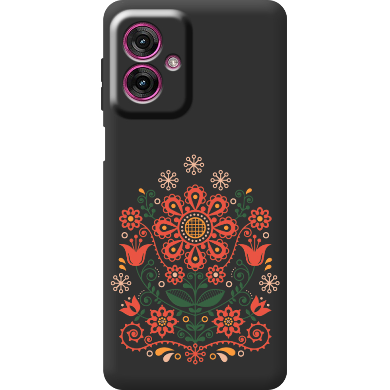 Чорний чохол BoxFace Motorola G55 Ukrainian Ornament