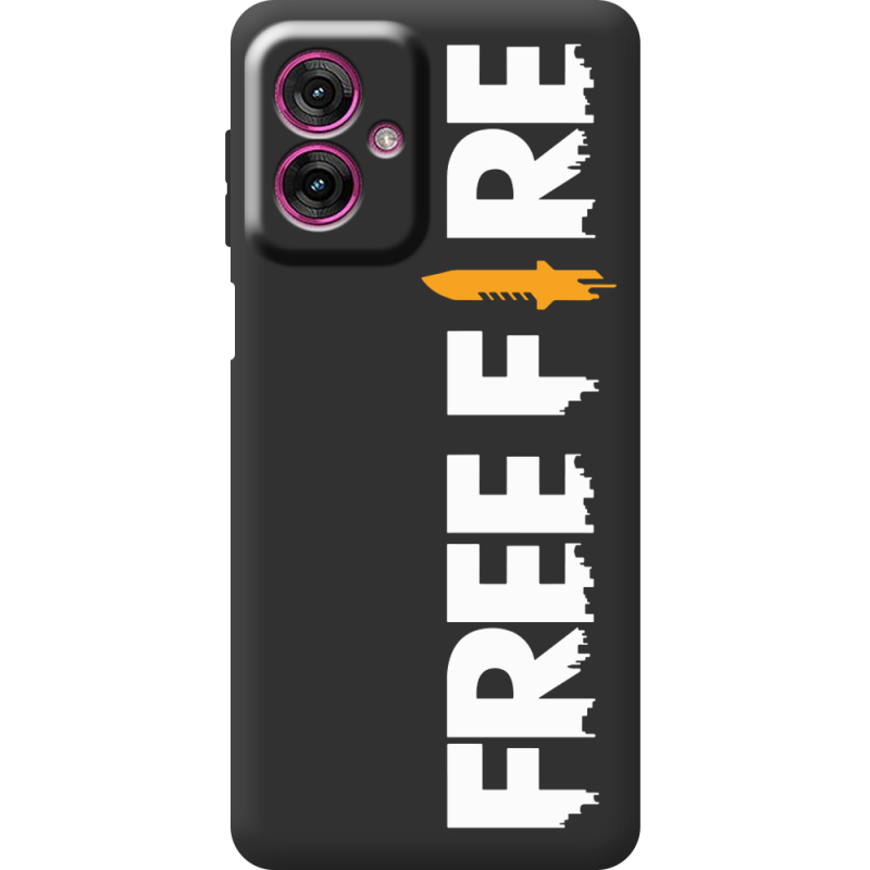 Чорний чохол BoxFace Motorola G55 Free Fire White Logo