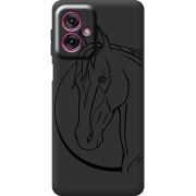 Чорний чохол BoxFace Motorola G55 Horse