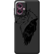 Чорний чохол BoxFace Motorola G55 Wolf and Raven