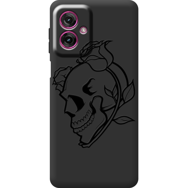 Чорний чохол BoxFace Motorola G55 Skull and Roses